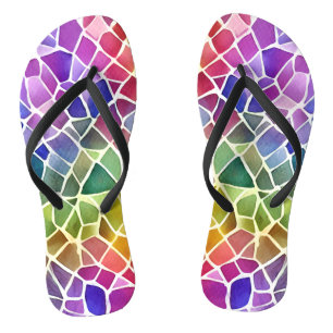 Glitzer Abstrakt Geometrisches Oktagon Flip Flops
