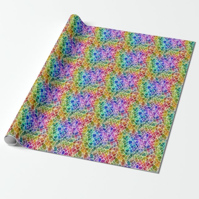 Glitzer Abstrakt Geometrisches Oktagon Geschenkpapier (Ungerollt)