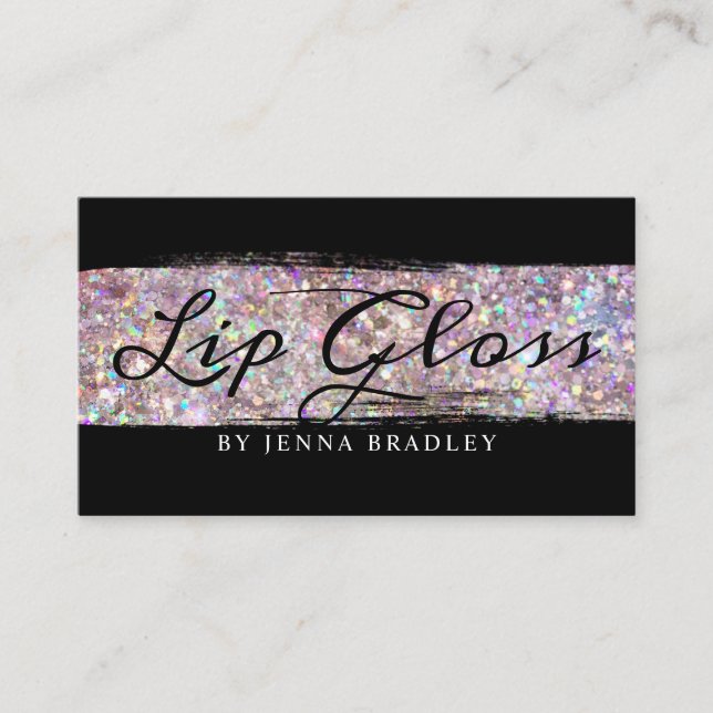 Glitzer Abstrakt Makeup Lip Gloss Stilvolle Elegan Visitenkarte (Vorderseite)