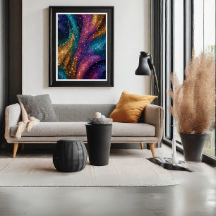Glitzer-Abstrakt-Rosa-Kunstposter Poster