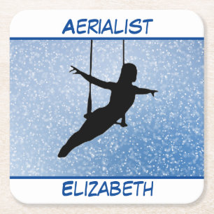 Glitzer Aerialist Rechteckiger Pappuntersetzer