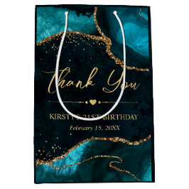 Glitzer Agate Birthday für aquamarine Imitate Mittlere Geschenktüte