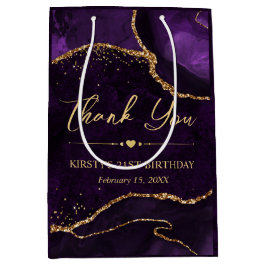 Glitzer Agate Birthday für lila Imitate Mittlere Geschenktüte