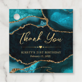 Glitzer Agate Birthday Party für aquamarine Imitat Geschenkanhänger