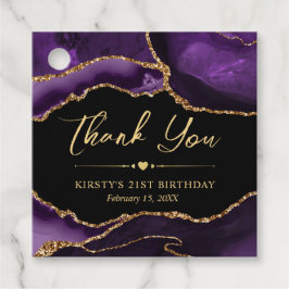 Glitzer Agate Birthday Party für lila Imitate Geschenkanhänger