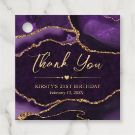 Glitzer Agate Birthday Party für lila Imitate Geschenkanhänger