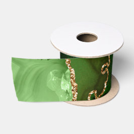 Glitzer Agate für Green und Gold Imitate Satinband