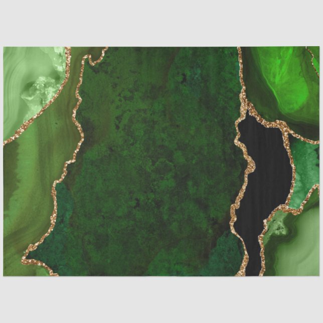 Glitzer Agate für Green und Gold Imitate Seidenpapier (Vorderseite)