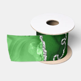 Glitzer Agate für grüne und silberne Imitate Satinband