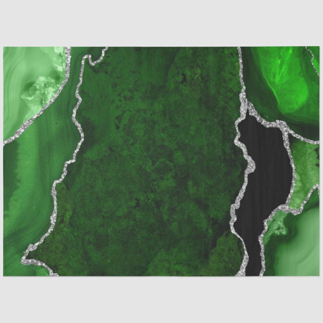 Glitzer Agate für grüne und silberne Imitate Seidenpapier (Vorderseite)