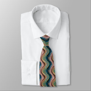 Glitzer Agate Pink Aquamarin Neck Tie Krawatte