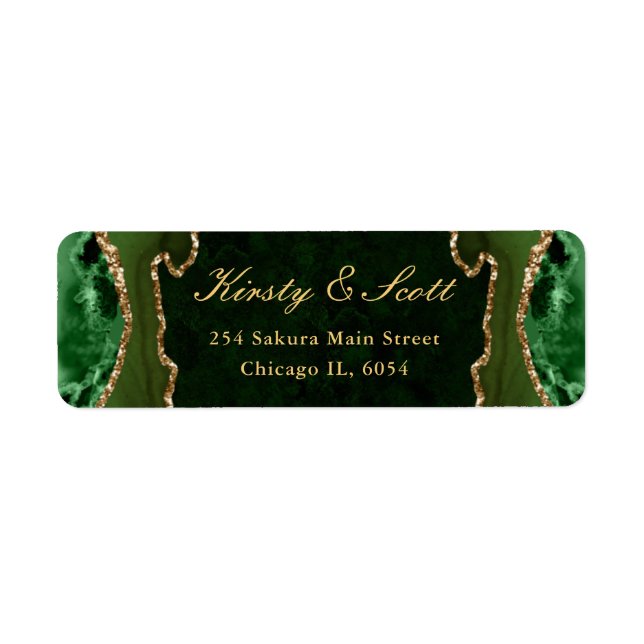 Glitzer Agate Wedding: Green and Gold Imitats (Vorne)