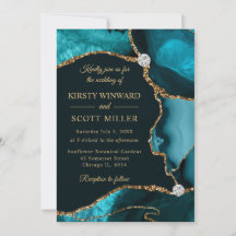 Glitzer Agate Wedding mit aquamarinen und Gold Imi