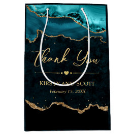 Glitzer Agate Wedding mit aquamarinen und Gold Imi Mittlere Geschenktüte