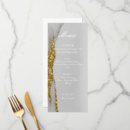 Glitzer Alcohol Tinte handmade Gold Flat Menü Menükarte