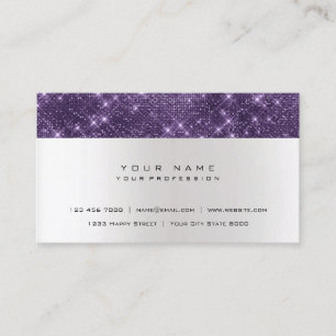 Glitzer Amethyst Lila Grau Silver Urban Shimmer Visitenkarte