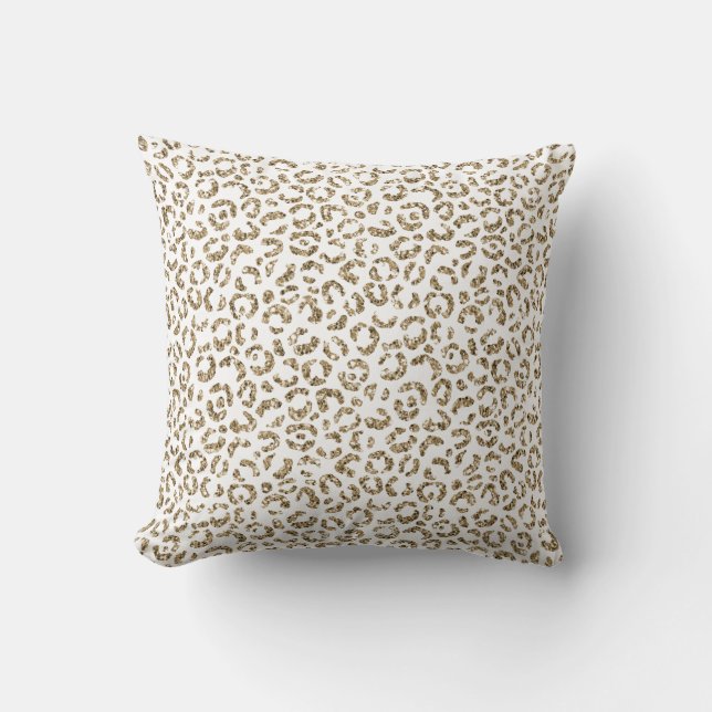 Glitzer Antiquitäten Gold Leopard Print         Kissen (Vorderseite)