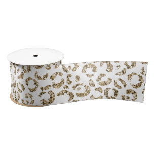 Glitzer Antiquitäten Gold Leopard Print Satinband