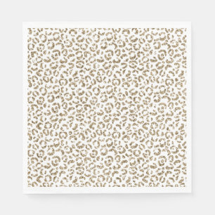 Glitzer Antiquitäten Gold Leopard Print Serviette