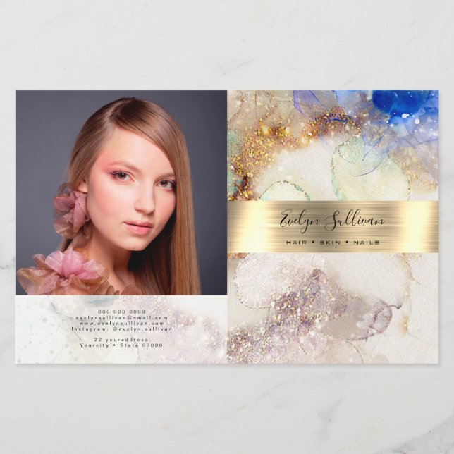 Glitzer Aquarell- und Goldfolienbroschüre (Vorderseite)