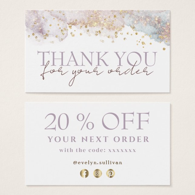 Glitzer Aquarellformen dank Discount-Karte (Vorne & Hinten)