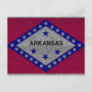 Glitzer Arkansas-Flagge Postkarte