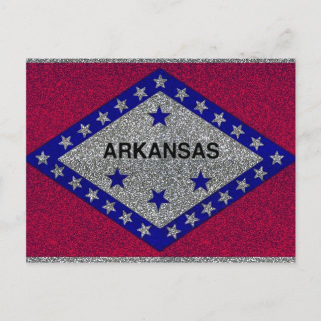 Glitzer Arkansas-Flagge Postkarte (Vorderseite)