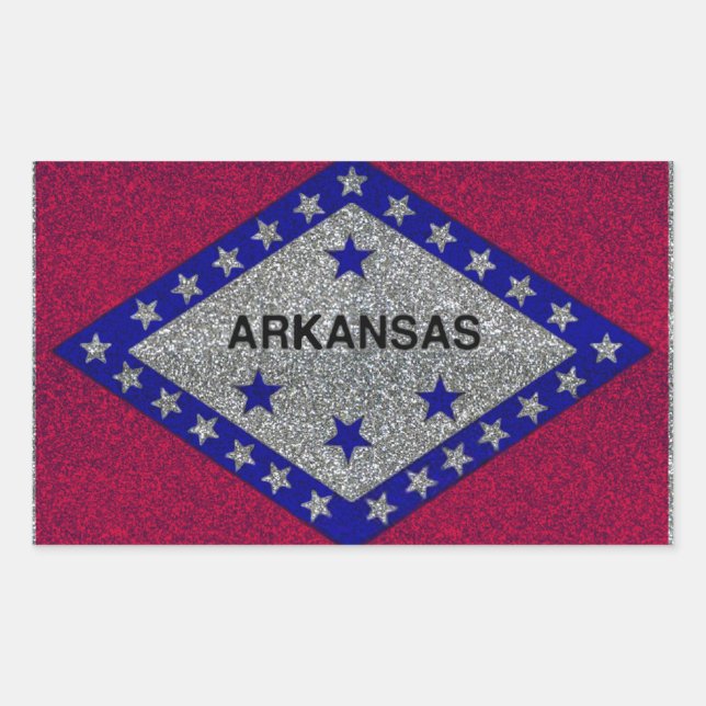 Glitzer Arkansas Rechteck Aufkleber (Vorderseite)