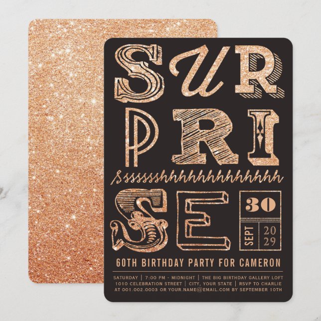 Glitzer Art Deco Party zum Entspannen Einladung (Vorne/Hinten)