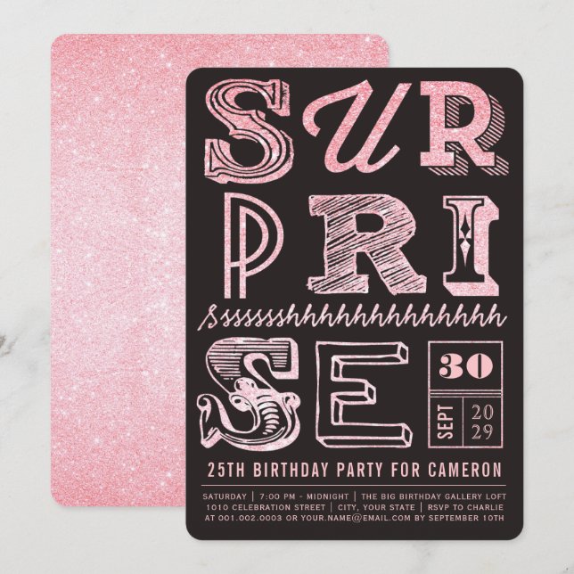 Glitzer Art Deco Party zum Entspannen Einladung (Vorne/Hinten)