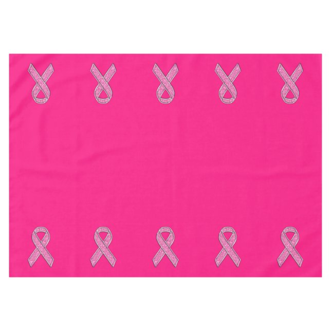 Glitzer-Art-Rosa-Band-Bewusstseins-Fuchsie Tischdecke (Vorderseite (Horizontal))