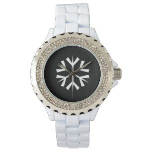 Glitzer auf Holiday / Schneeflocke Armbanduhr