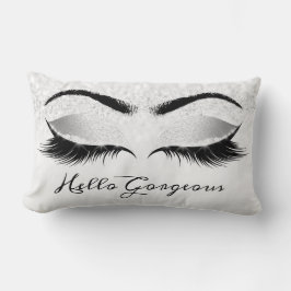 Glitzer Augen Makeup Lashes Silbergrau Lendenkissen