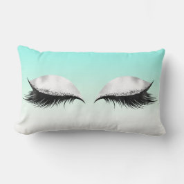 Glitzer Augen Makeup Lashes Türkis Pastel Ombre Lendenkissen
