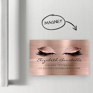 Glitzer Augen Metallic Ästhetikerin Roségold Schwa Magnetische Visitenkarte