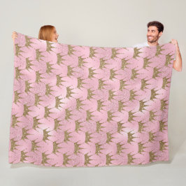 Glitzer aus Gold und Rosa Fleecedecke