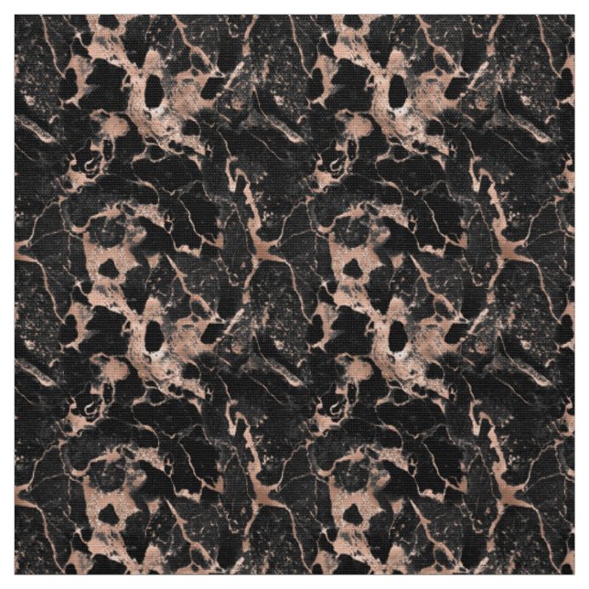 Glitzer aus schwarzem Marmor Rose Gold Stoff (Muster)