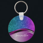 Glitzer aussehen Lila Personalisierter Name Schlüsselanhänger<br><div class="desc">Dieses Design kann in dem Bereich personalisiert werden, der durch das Ändern des Fotos und/oder Textes zur Verfügung gestellt wird. Sie können auch angepasst werden, indem Sie auf Vorlage personalisieren klicken und dann auf die Schaltfläche klicken, um weitere Optionen anzupassen, um die Hintergrundfarbe zu löschen oder zu ändern, Text hinzuzufügen,...</div>