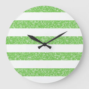 Glitzer-Aussehen Streifen Wall Clock Große Wanduhr