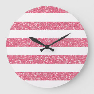 Glitzer-Aussehen Streifen Wall Clock Große Wanduhr