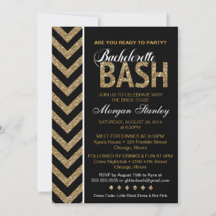 Glitzer Bachelorette Bash Party Einladung