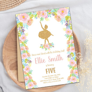 Glitzer Ballett Geburtstagseinladungen Einladung