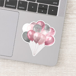 Glitzer Ballon Bunch Pink und Silber Aufkleber