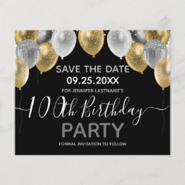 Glitzer Balloons 100. Geburtstag Save the Date
