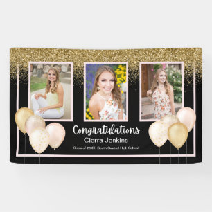 Glitzer Balloons Drei Fotos Abschluss Banner