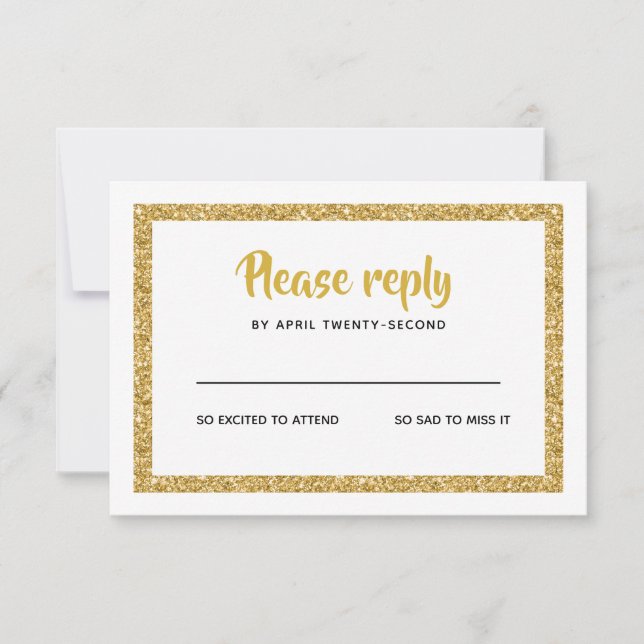 Glitzer Bat Mitzvah Reply RSVP Karte (Vorderseite)