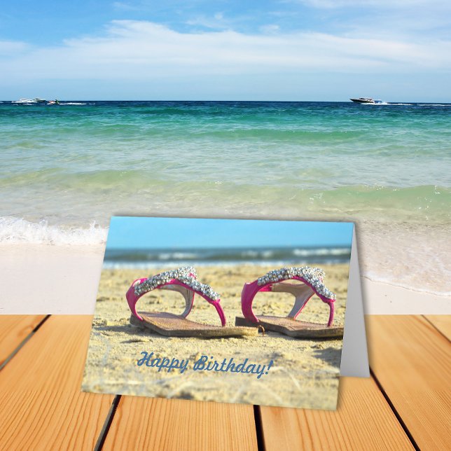 Glitzer Beach Sandals Happy Birthday Karte (Von Creator hochgeladen)