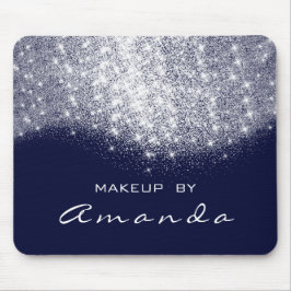 Glitzer Beauty Studio Makeup Silver Blue Navy Name Mousepad