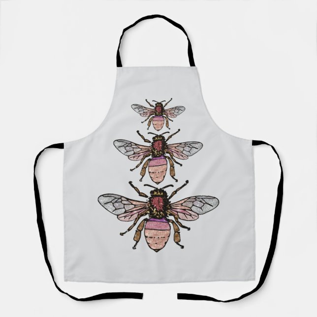 Glitzer-Bienen Schürze (Vorderseite)