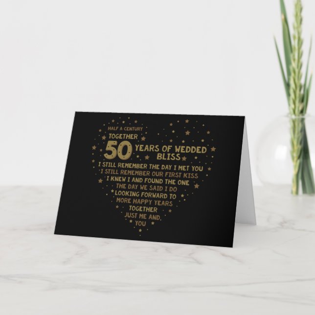 Glitzer Black and Gold 50 Jahre alt Karte (Vorderseite)